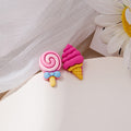 Cute Asymmetric Enamel Cartoon Monkey Frog Ice Cream Strawberry Sweet Fresh Stud Earrings view 3
