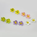 Sweet Candy Color Enamel Flower Studs With Alloy Silver Pin Fresh Korean Style Women's Earrings view 2