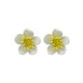 Sweet Candy Color Enamel Flower Studs With Alloy Silver Pin Fresh Korean Style Women's Earrings view 5