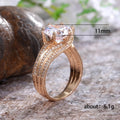 Classic Six Prong Gold Color AAA Zircon Engagement Ring For Women Fashion Jewelry view 5