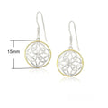 Vintage Long Drop Earrings With Hollow Round Two Tone Design, Creative Fashion Jewelry view 5