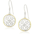 Vintage Long Drop Earrings With Hollow Round Two Tone Design, Creative Fashion Jewelry view 1