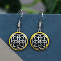 Vintage Long Drop Earrings With Hollow Round Two Tone Design, Creative Fashion Jewelry view 4