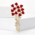 Enamel Alloy Rose Flower Brooch Pin For Elegant Women Apparel view 1