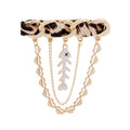 Fashion Star Moon Pineapple Butterfly Fishbone Heart Chain Tassel Brooch Pin For Cardigan view 5