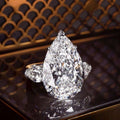 Pear Shaped Zircon Water Drop Engagement Ring, Niche Design Style Fashion Finger Ring view 1