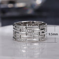 Wide Band Men's Ring With Micro Pave Zircon, Trendy Business Fashion Finger Jewelry view 4