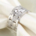 Wide Band Men's Ring With Micro Pave Zircon, Trendy Business Fashion Finger Jewelry view 1