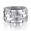 Wide Band Men's Ring With Micro Pave Zircon, Trendy Business Fashion Finger Jewelry view 5