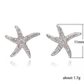 Starfish Stud Earrings With Full Pave Zircon Five Point Star Design Jewelry view 5