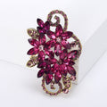 Metal Alloy Crystal Glass Flower Brooch For Elegant Apparel Decoration view 5