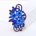 Metal Alloy Crystal Glass Flower Brooch For Elegant Apparel Decoration view 2