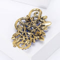 Metal Alloy Crystal Glass Flower Brooch For Elegant Apparel Decoration view 3