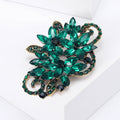 Metal Alloy Crystal Glass Flower Brooch For Elegant Apparel Decoration view 4
