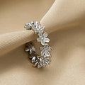Korean Japanese Micro Paved Flower Adjustable Open Ring Simple Commuter Index Finger Ring view 4