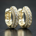 Gold Full Zircon Couple Ear Cuff Earrings, Korean Style Unisex Men And Women Ear Jewelry view 1
