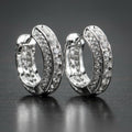 Gold Full Zircon Couple Ear Cuff Earrings, Korean Style Unisex Men And Women Ear Jewelry view 2