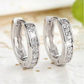 Korean Minimalist Small Circle Zircon Huggie Earrings For Women Fashion Literary Ear Jewelry view 2