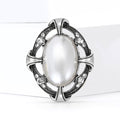 Alloy Pearl Rhinestone Round Brooch For Vintage Coat Lapel view 4