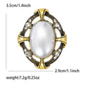 Alloy Pearl Rhinestone Round Brooch For Vintage Coat Lapel view 6