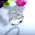 Vintage Versatile Flower Zircon Ring For Women, Simple Floral Finger Jewelry view 4