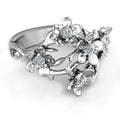 Vintage Versatile Flower Zircon Ring For Women, Simple Floral Finger Jewelry view 2