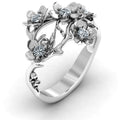 Vintage Versatile Flower Zircon Ring For Women, Simple Floral Finger Jewelry view 3