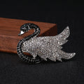 Alloy Rhinestone Black Swan Brooch Pin For Suits And Sweaters view 2