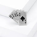 Alloy Rhinestone Poker Card Brooch Pin For Men's Suit Lapel view 4