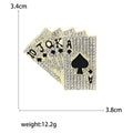 Alloy Rhinestone Poker Card Brooch Pin For Men's Suit Lapel view 5
