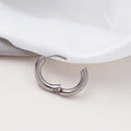 Hip Hop Silver Stainless Steel Chunky Round Hoop Huggie Ear Cuff Unisex Trendy Minimalist Earrings view 4