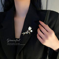 Rhinestone Wheat Ear Flower Alloy Brooch Korean Style Fashion Coat Pin for Women view 1