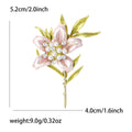 Alloy Rhinestone Pearl Enamel Lily Brooch For Floral Apparel Decoration view 5