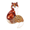Metal Alloy Fox Brooch Pin With Faux Pearl For Sweaters view 5
