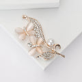 Alloy Rhinestone Cat Eye Butterfly Brooch Pin For Cardigan Shawl view 2