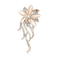 Alloy Rhinestone Cat Eye Flower Brooch For Coats And Suits view 5