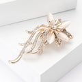 Alloy Rhinestone Cat Eye Flower Brooch For Coats And Suits view 2
