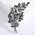 Luxury Alloy Rhinestone Crystal Bouquet Brooch Vintage Lapel Pin view 4