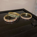 Korean Style Alloy Zircon Open Cuff Bangle Minimalist Geometric Fashion Jewelry view 3
