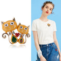 Alloy Enamel Cute Cat Brooch For Versatile Clothing Decoration view 2