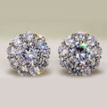 Sweet Floral Zircon Stud Earrings For Women Korean Creative Flower Fashion Ear Jewelry view 4