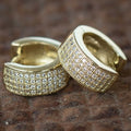 Men's Hip Hop Hoop Earrings With Four Row Zircon And Frosted Finish, Fashion Couple Ear Cuffs view 1