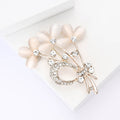 Alloy Cat Eye Stone Bouquet Brooch For Elegant Women's Apparel view 3