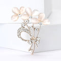 Alloy Cat Eye Stone Bouquet Brooch For Elegant Women's Apparel view 1