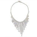 European American Geometric Alloy Rhinestone Tassel Choker Necklace For Women view 5