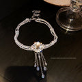 Korean Style Alloy Irregular Geometric Rhinestone Crystal Beaded Choker Necklace For Women view 2