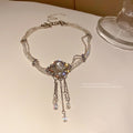 Korean Style Alloy Irregular Geometric Rhinestone Crystal Beaded Choker Necklace For Women view 4