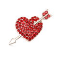 Alloy Rhinestone Heart Arrow Brooch Pin For Women's Suit Shawls view 1