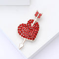 Alloy Rhinestone Heart Arrow Brooch Pin For Women's Suit Shawls view 4