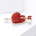 Alloy Rhinestone Heart Arrow Brooch Pin For Women's Suit Shawls view 3